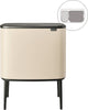 Poubelle Brabantia bo touch bin - 11 + 23 litres - tri des déchets - beige doux