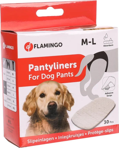 Flamingo protège-slips chien – culotte chauffante pour chien – tyna blanc m – 30 pièces – pour incontinence en chaleur