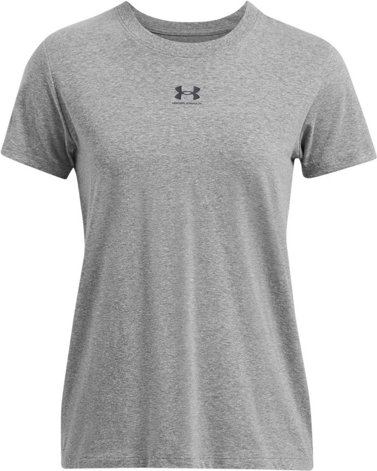 Chemise de sport pour femmes Under Armour UA Rival Core SS-Gry - Castle Rock - Noir