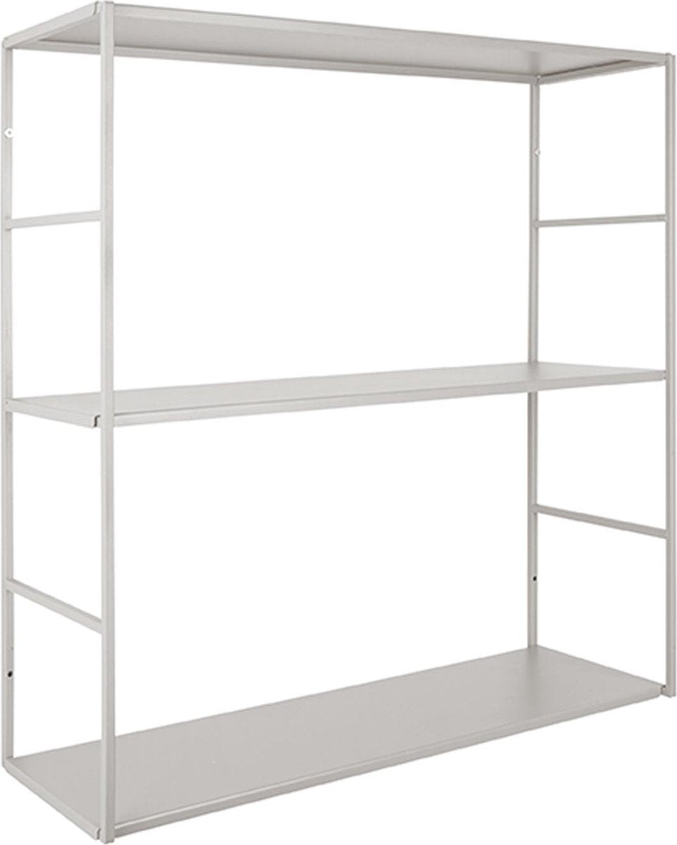 Present time étagère murale niveau - métal gris chaud mat - 60x20x60cm - scandinave