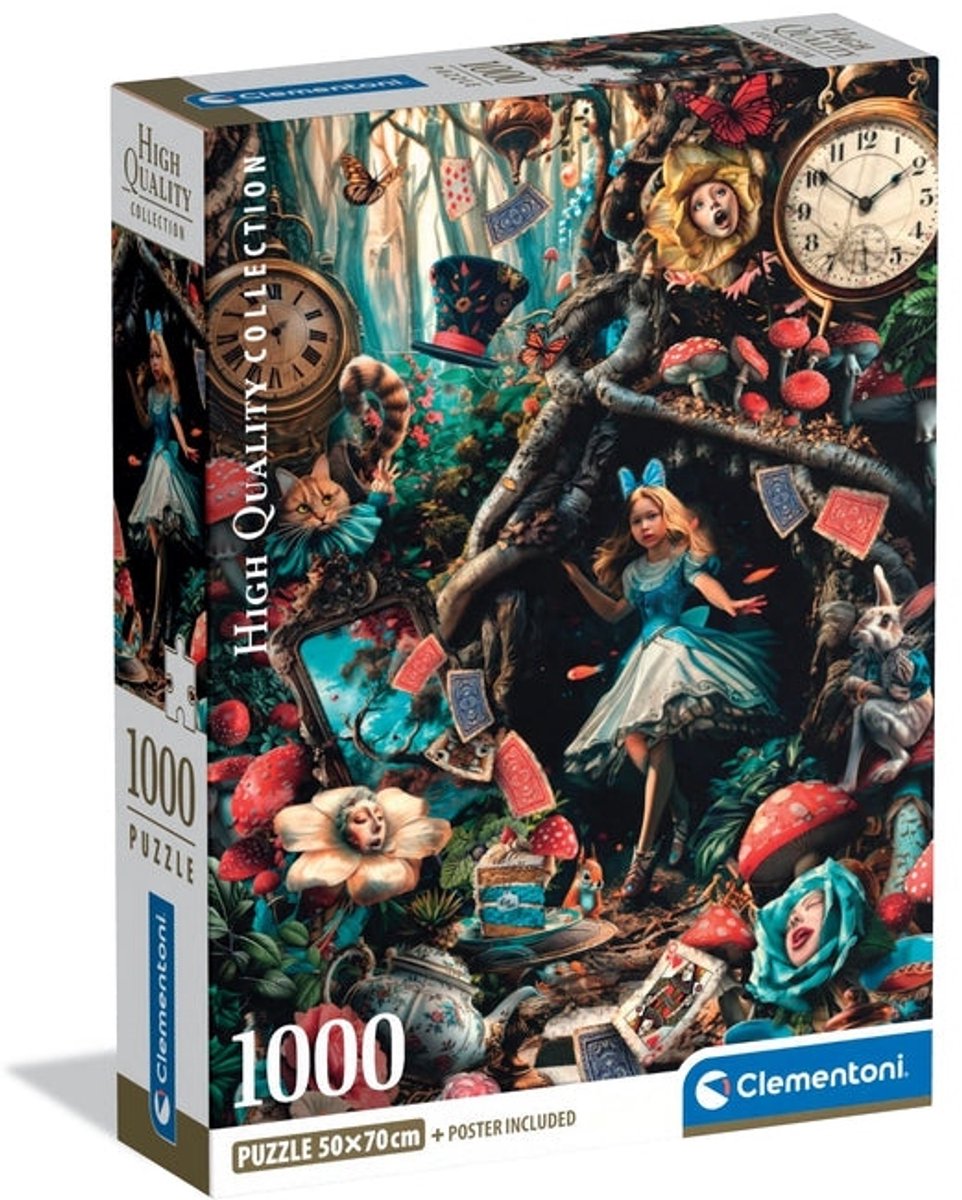 Clementoni - puzzle - 1000 pièces - une journée au pays des merveilles - puzzle pour adultes - collection de haute qualité