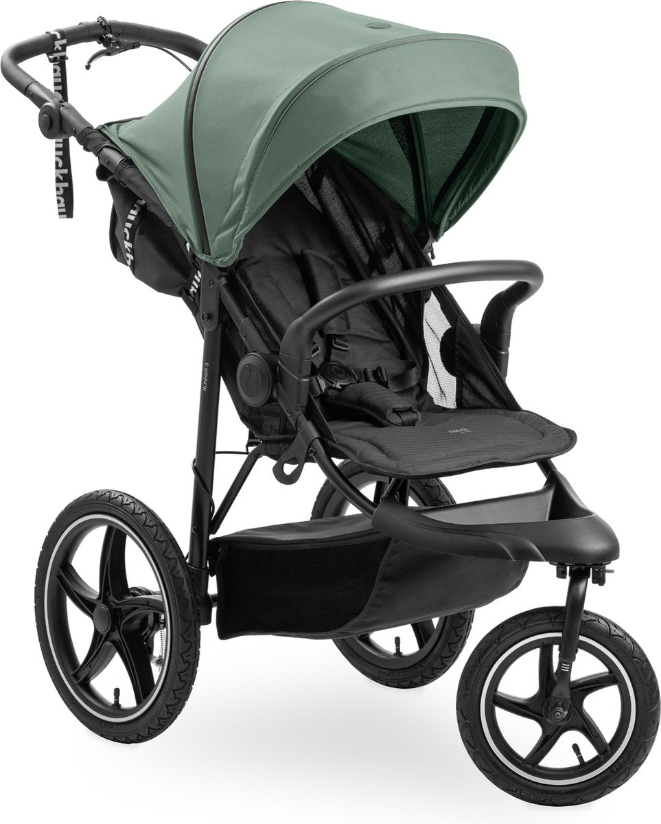 Hauck runner 3 - buggy - roues pneumatiques xl - suspension - vert jungle