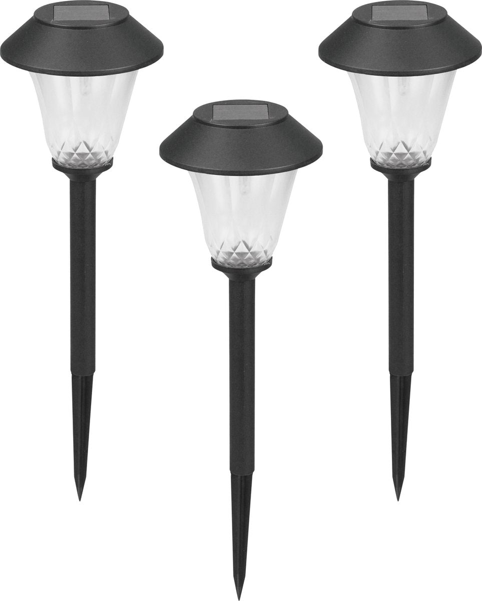 Luxform - st. tropez - lampes de jardin 3 pièces - solaires - 5 lumens - noir - alimentées par l'énergie solaire
