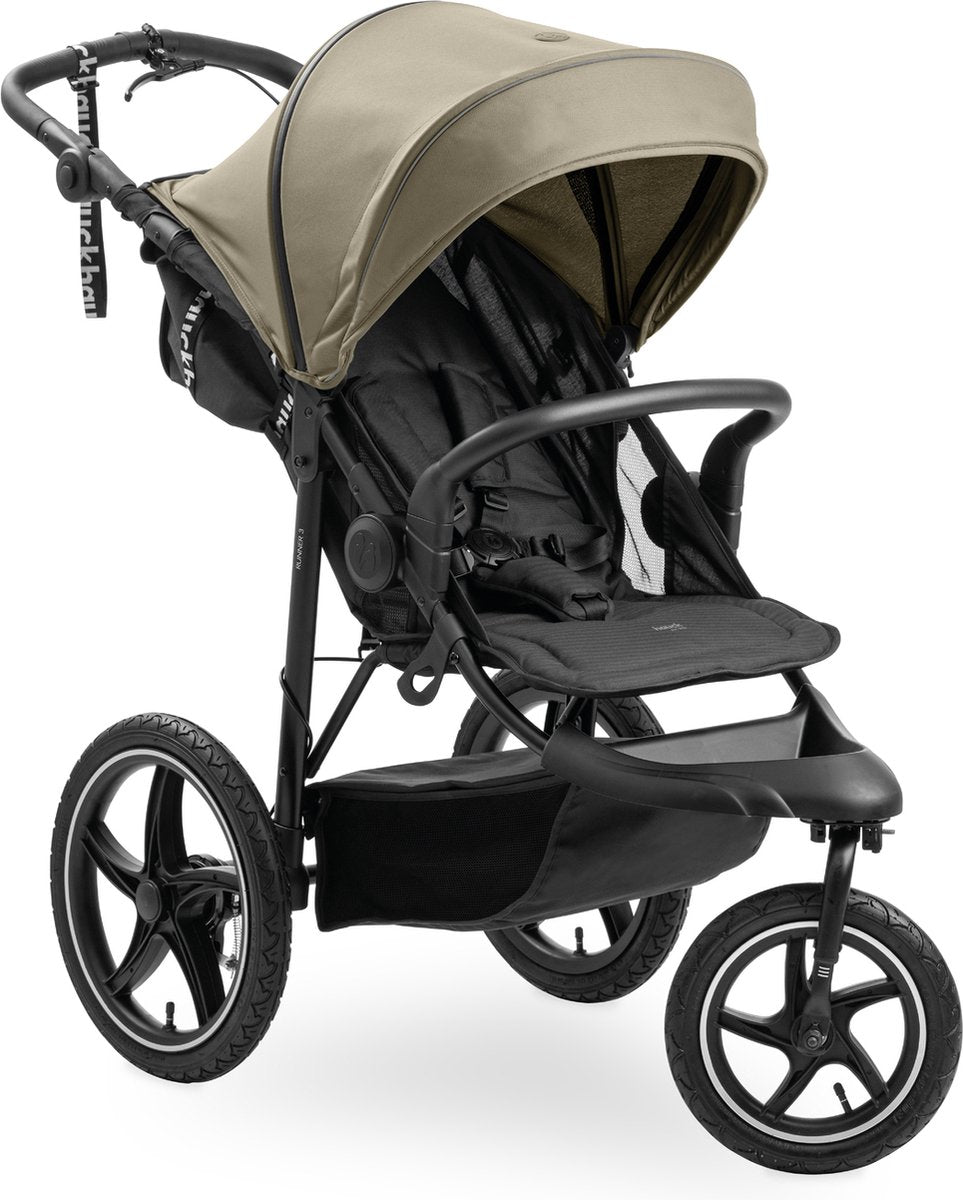 Hauck runner 3 - buggy - roues pneumatiques xl - suspension - olive
