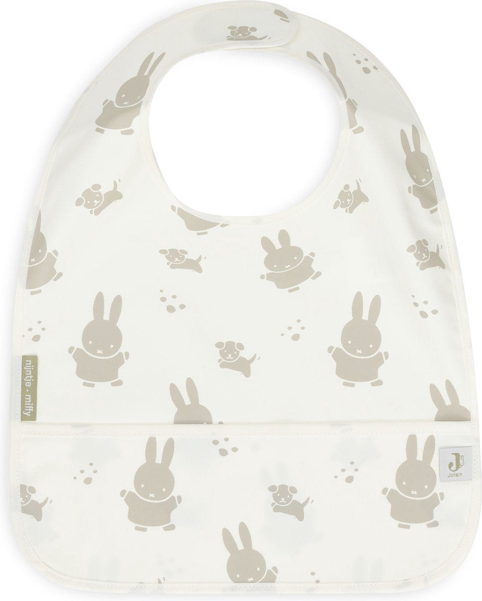 Jollein x Miffy bavoir imperméable miffy snuffy - vert olive - 2 pièces
