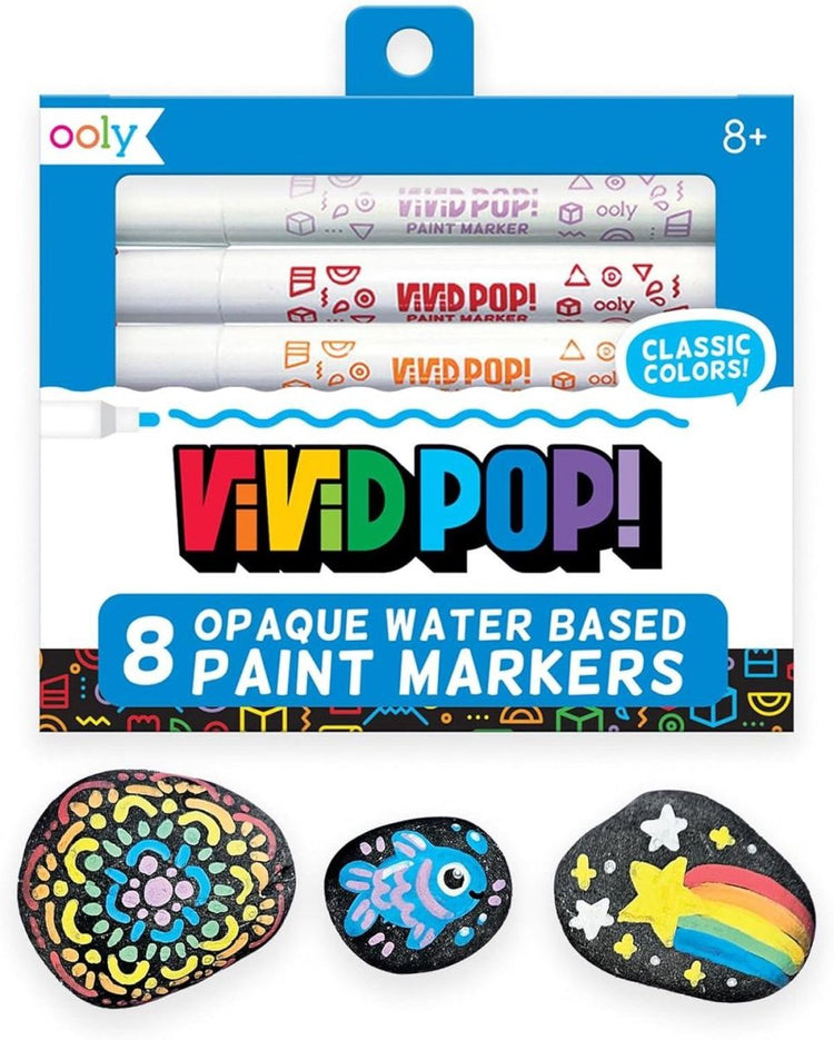 Ooly - pop vive ! - peinture sur pierre - marqueurs aquarelle
