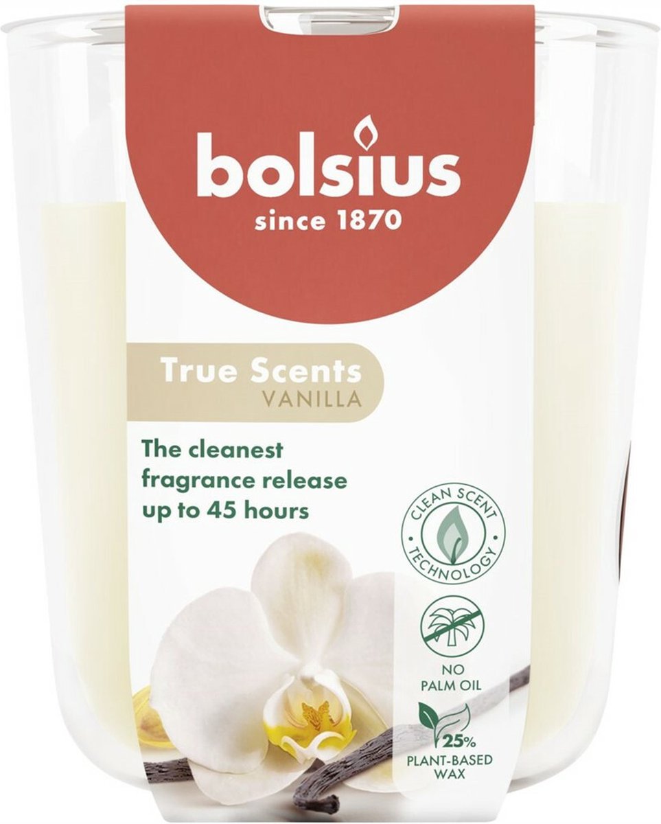 Bougie parfumée Bolsius vraies senteurs vanille -
