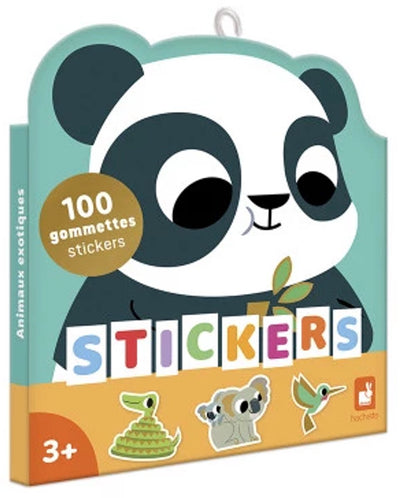Janod - carnet d'autocollants - animaux exotiques - 100 autocollants
