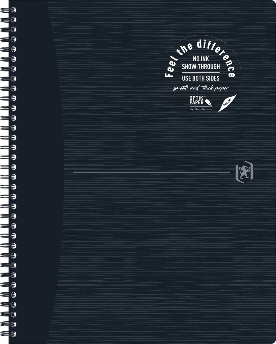 Carnet durable Oxford origin a4+ à carreaux 5mm 70 feuilles 90g noir