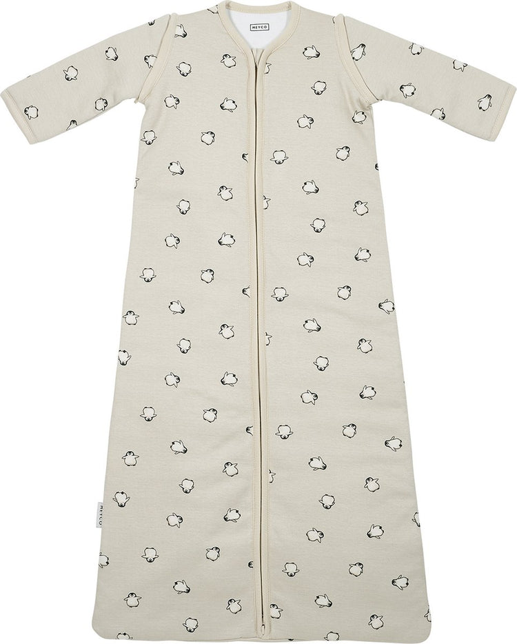 Meyco baby pingouin gigoteuse avec manches zippées - sable doux - 70 cm - 2,5 tog