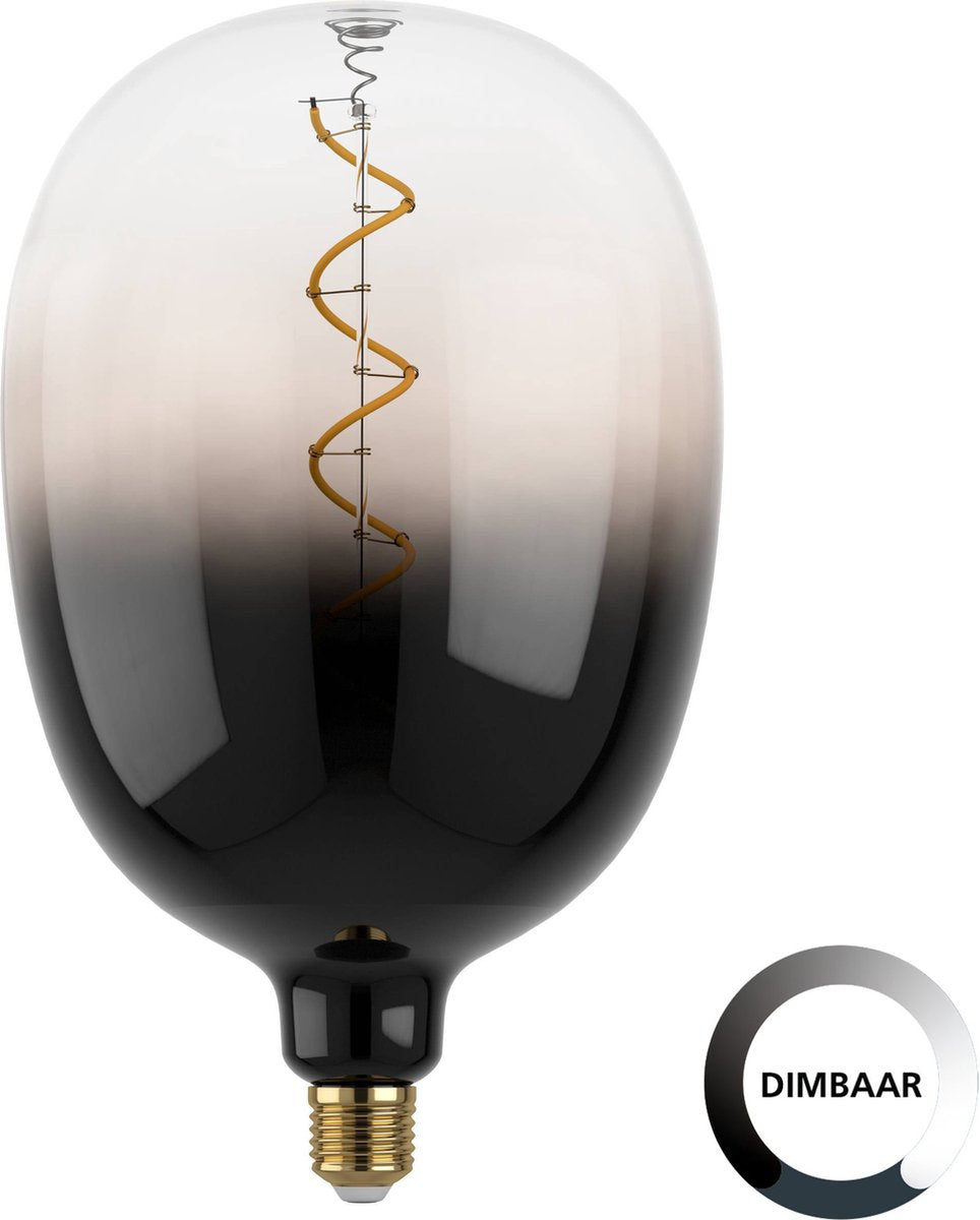 Lampe LED Eglo - E27 - ø 18 cm - T180 - fumée - 1800k - dimmable