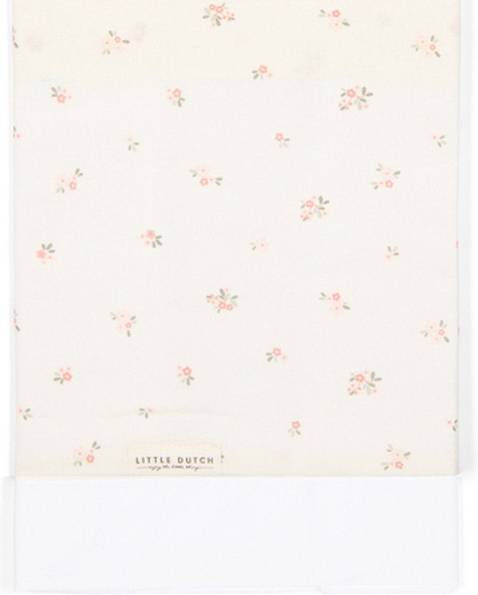 Petit drap de berceau hollandais - blanc - jardin de fées - fleur de fée
