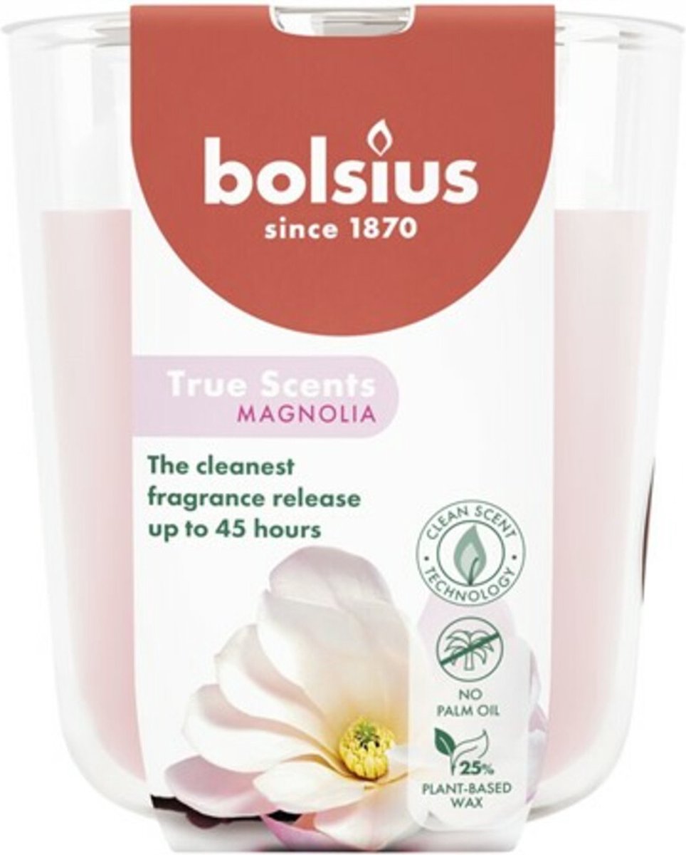 Bougie parfumée Bolsius vraies senteurs magnolia -
