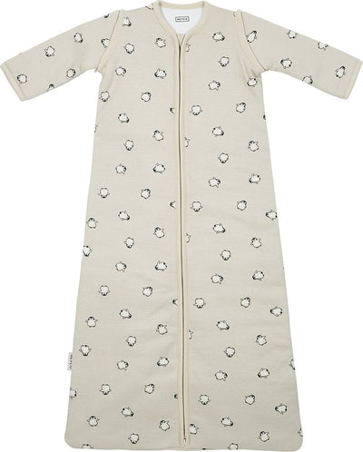 Gigoteuse bébé pingouin Meyco avec manches zippées - sable doux - 90 cm - 2,5 tog