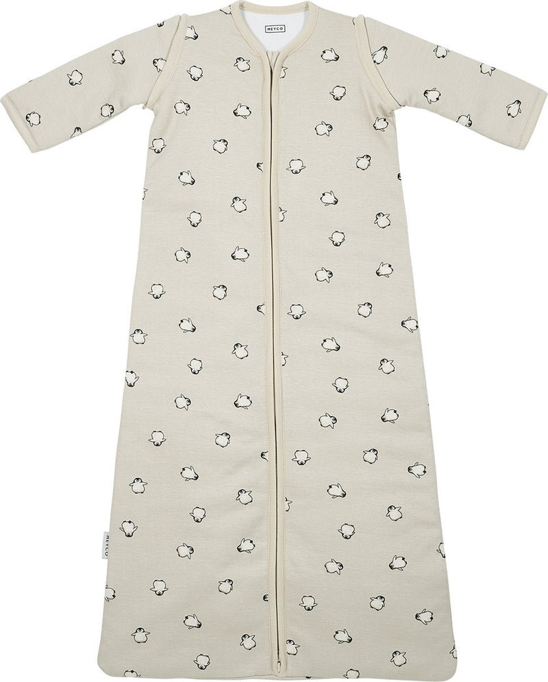 Gigoteuse bébé pingouin Meyco avec manches zippées - sable doux - 90 cm - 2,5 tog