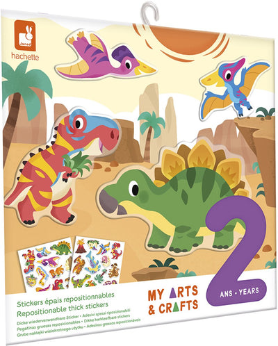Janod - mes métiers d'art - set de stickers dinosaures réutilisables