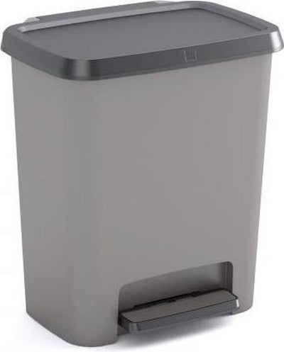 Poubelle Curver compatta duo - 11l + 11l - gris noir - plastique recyclé