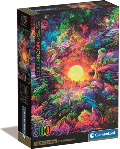 Clementoni - puzzle - 500 pièces - lever de soleil dans la jungle psychédélique - puzzle pour adultes - collection de haute qualité