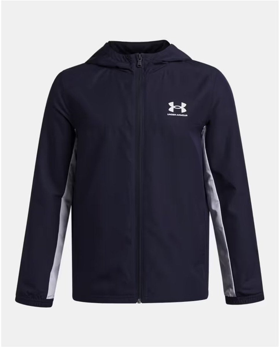 Under Armour UA B Rival Wvn Jacket-Blu Chemise de sport pour garçons - marine minuit - blanc