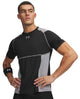 Under Armour UA HG Elite Fitted SS-BLK Chemise de sport pour hommes - Ultimate Black Steel réfléchissant