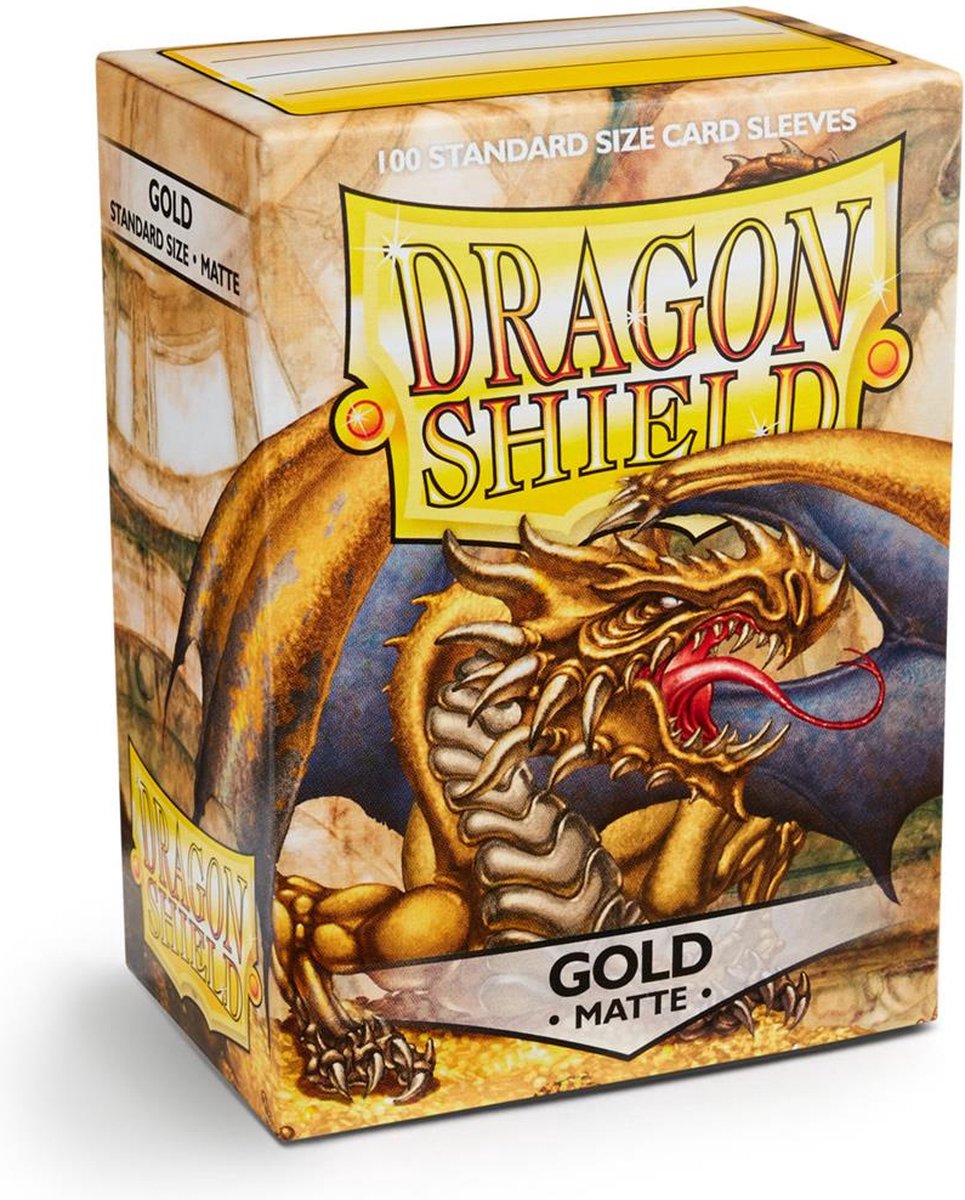 Dragonshield dragon shield – protège-cartes taille standard doré mat 100x