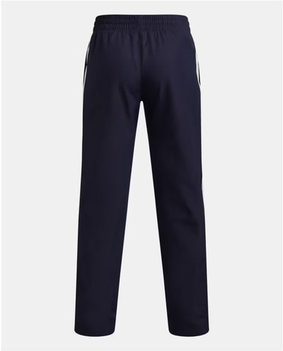 Under armour ua b rival wvn pant-blu pantalons de sport pour garçons - marine minuit - blanc