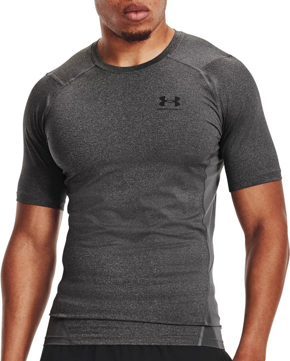 Chemise de sport Under Armour UA HG Armour Comp SS pour Homme - Gris - Noir