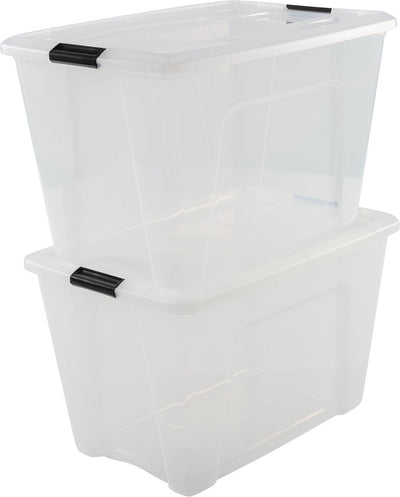 Boîte de rangement Iris topbox - 60l - plastique - transparent - lot de 2