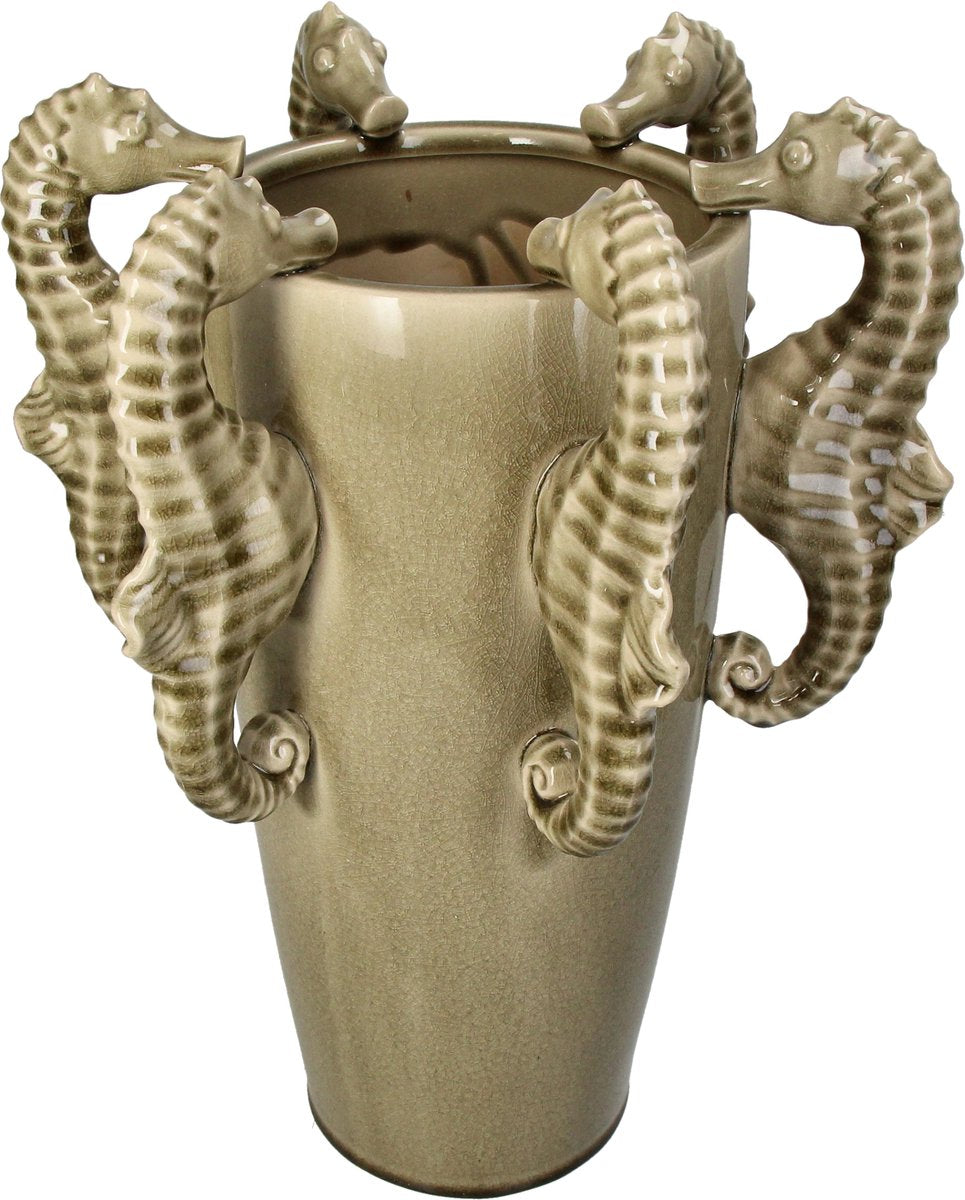 Vase collection HD hippocampes faïence 26x22,2x37,5cm
