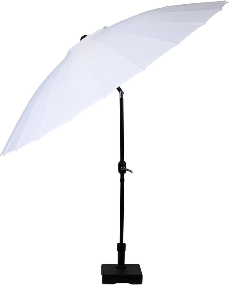 Parasol Camp active - parasol pour balcon et terrasse - ⌀250 x 240 cm - parasol bâton - parasol sans pied - blanc