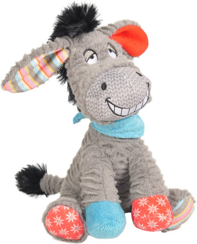 Jouet pour chien Flamingo – Molly Donkey assis gris 20 cm – jouet en peluche pour chien avec couineur – peluche douce pour chien