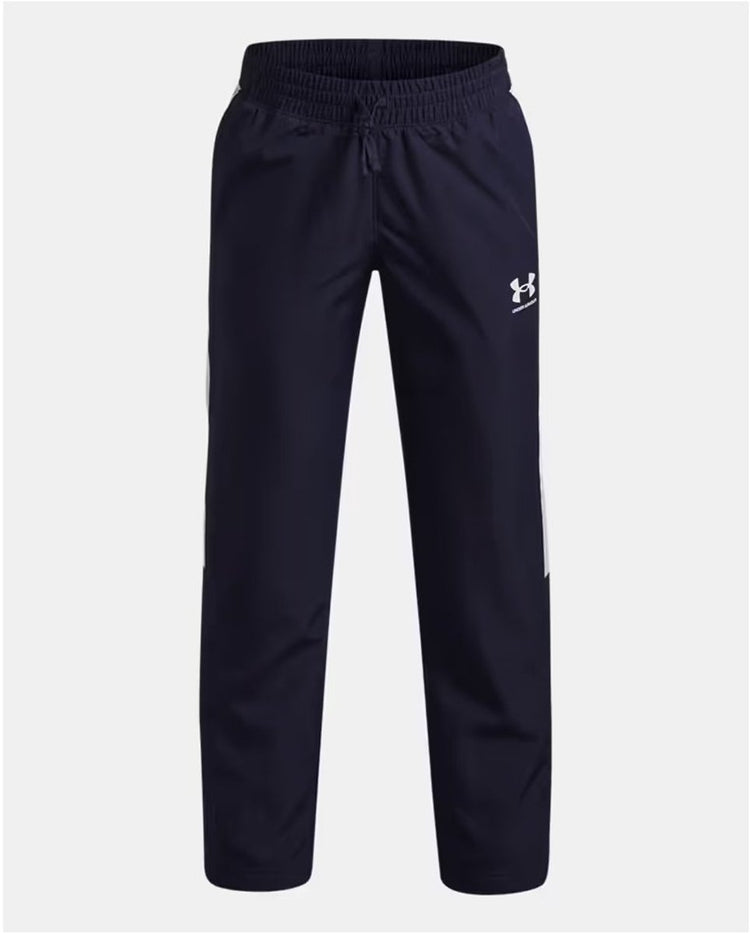 Under armour ua b rival wvn pant-blu pantalons de sport pour garçons - marine minuit - blanc