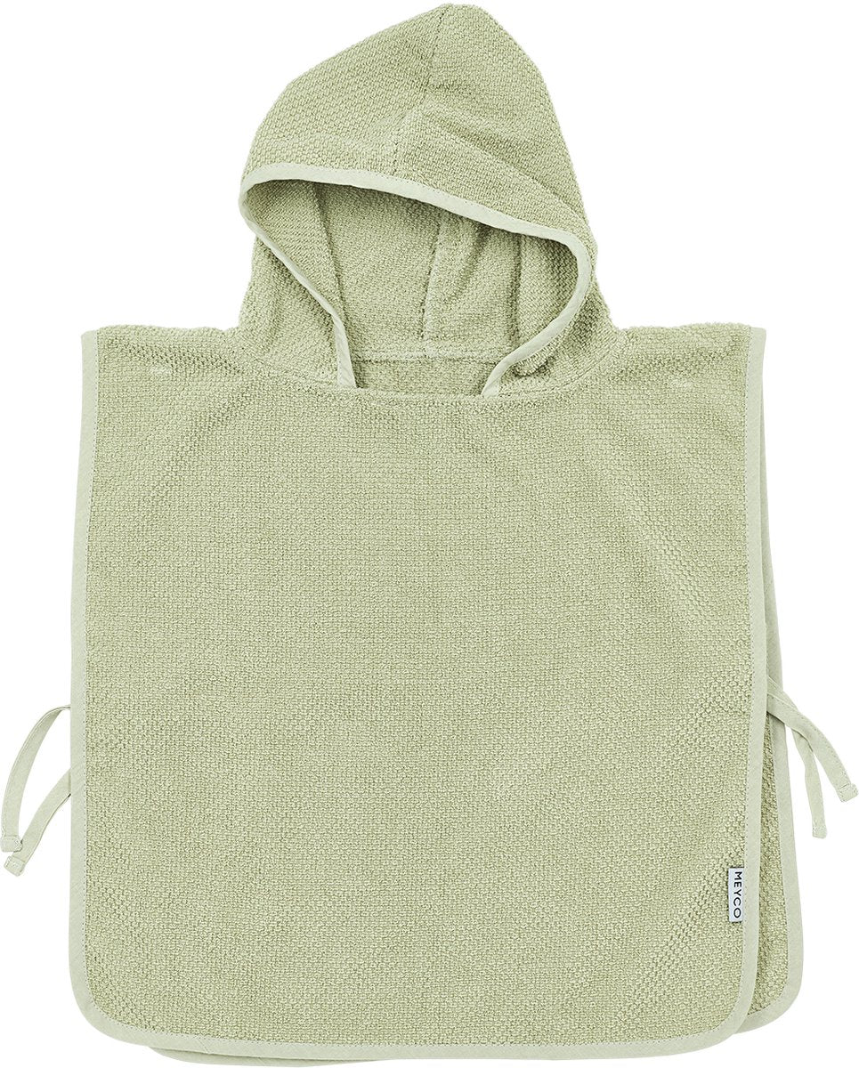 Poncho de bain pop-corn bébé Meyco - olive douce - 1-3 ans