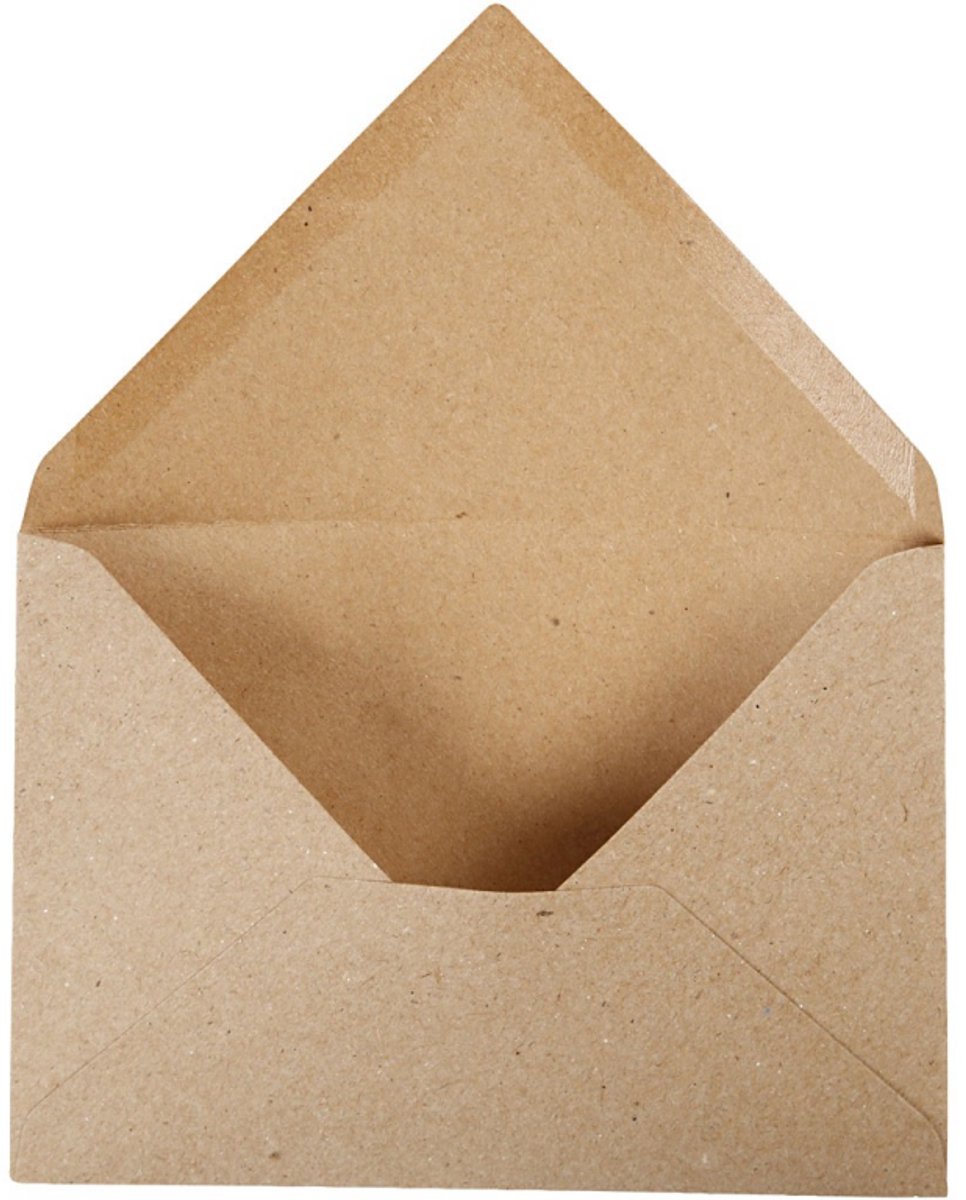 Enveloppe recyclée Creativ company, format enveloppe 11,5x16 cm, 120 gr, naturel, 50 pièces 1 boîte