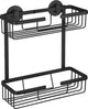 Corbeille métallique Differnz - rectangle 2 couches - sans perçage - aluminium - 25 x 12 x 30 cm - noir