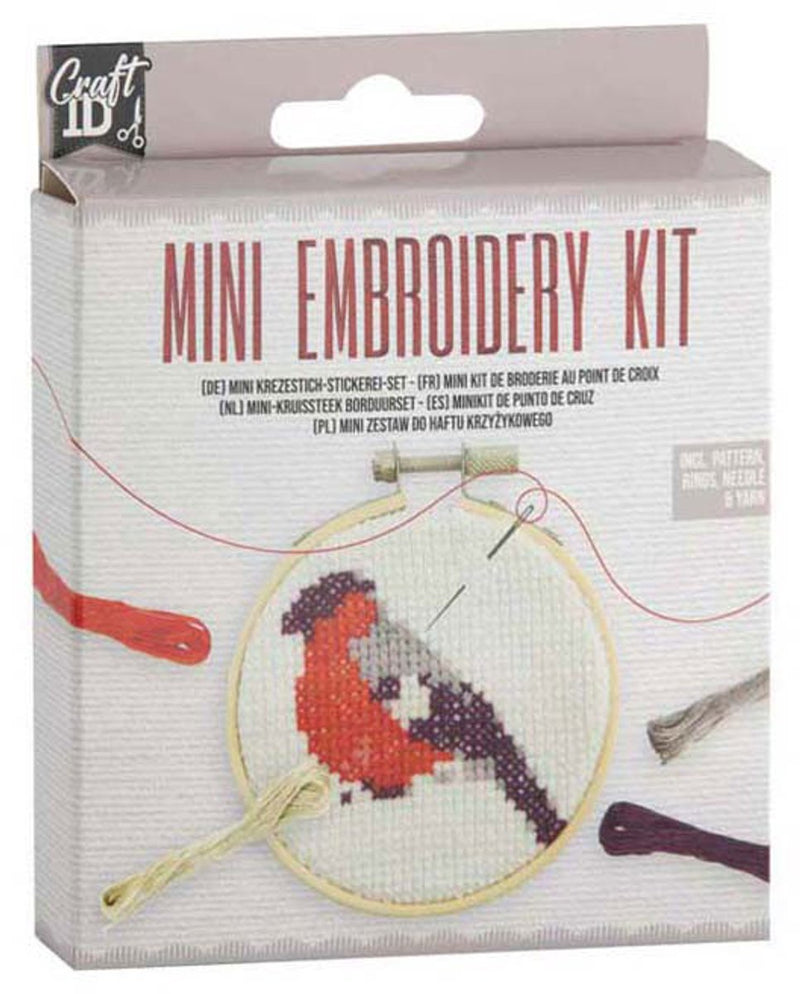 Creative craft group mini set de broderie oiseau - incl. aiguille et fil