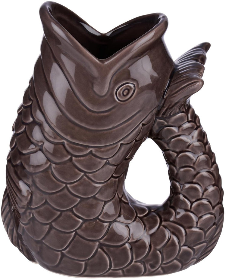 Arti casa Vase décoratif en forme de poisson - Vase marron foncé pour la décoration intérieure - Vase unique pour fleurs ou accessoires de maison - 13,2 x 8 x 16,8 cm