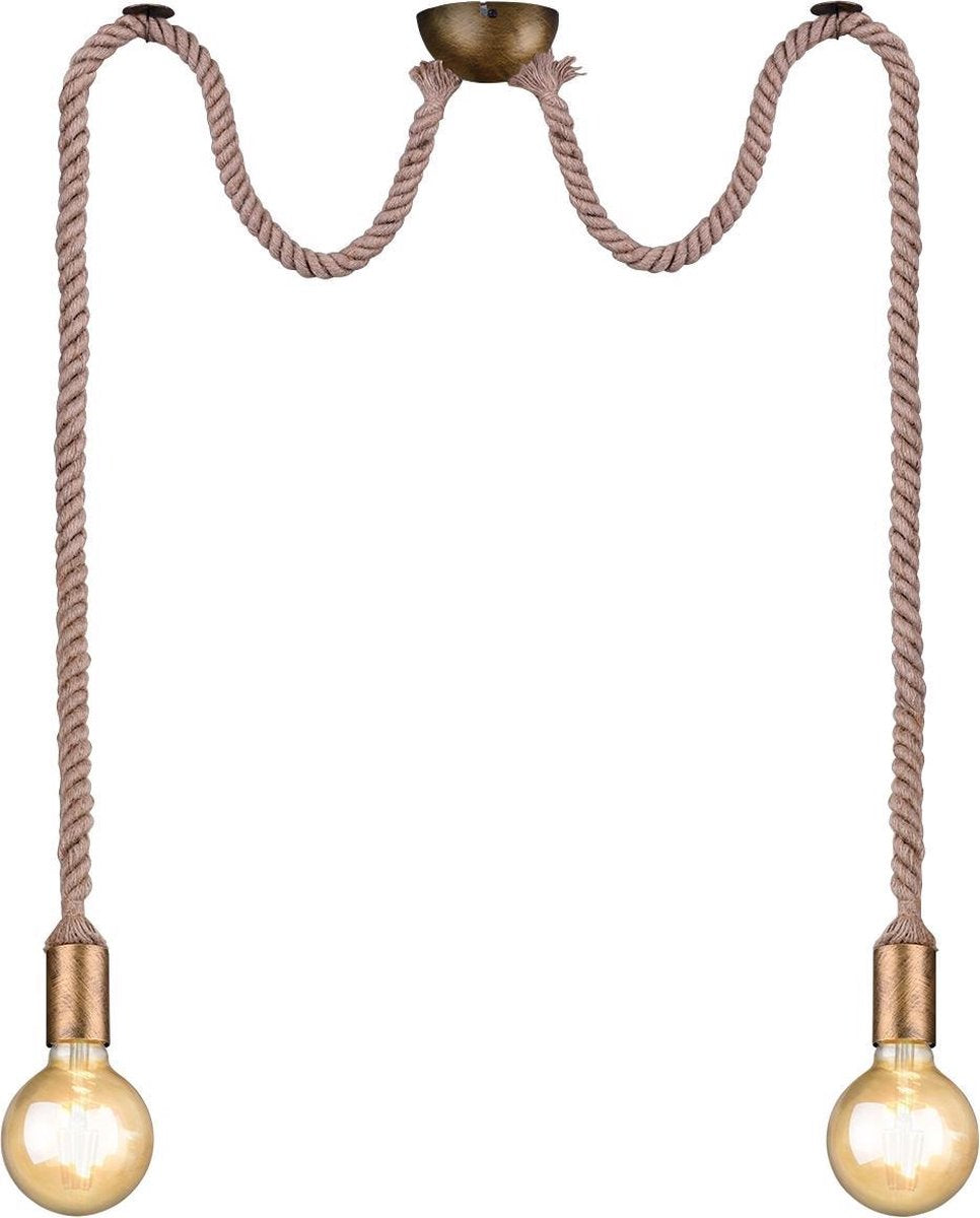 Trio corde - suspension - laiton antique - excl. 2x e27 60w