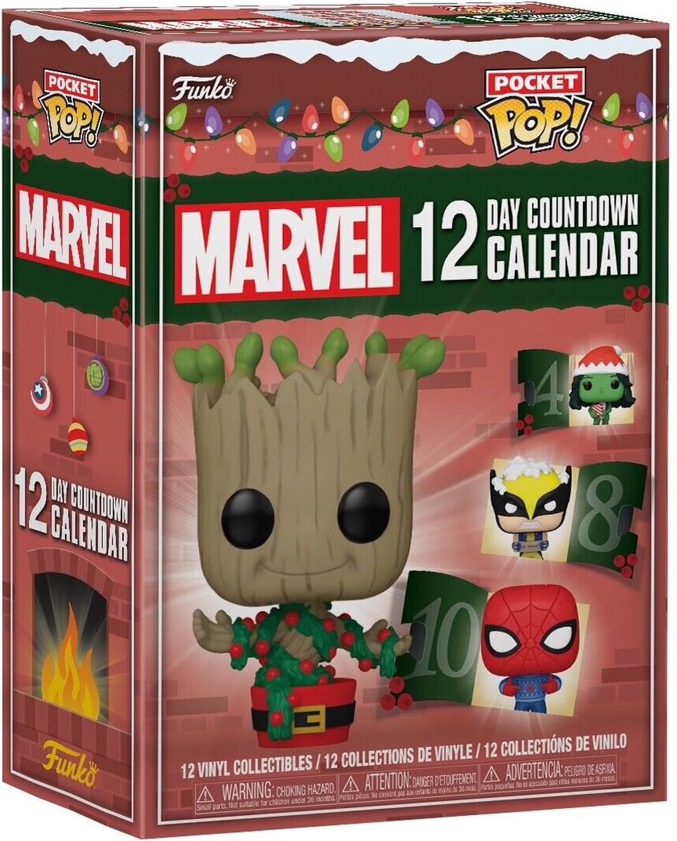 Funko fusée pop ! calendrier de l'avent avec compte à rebours de 12 jours Marvel