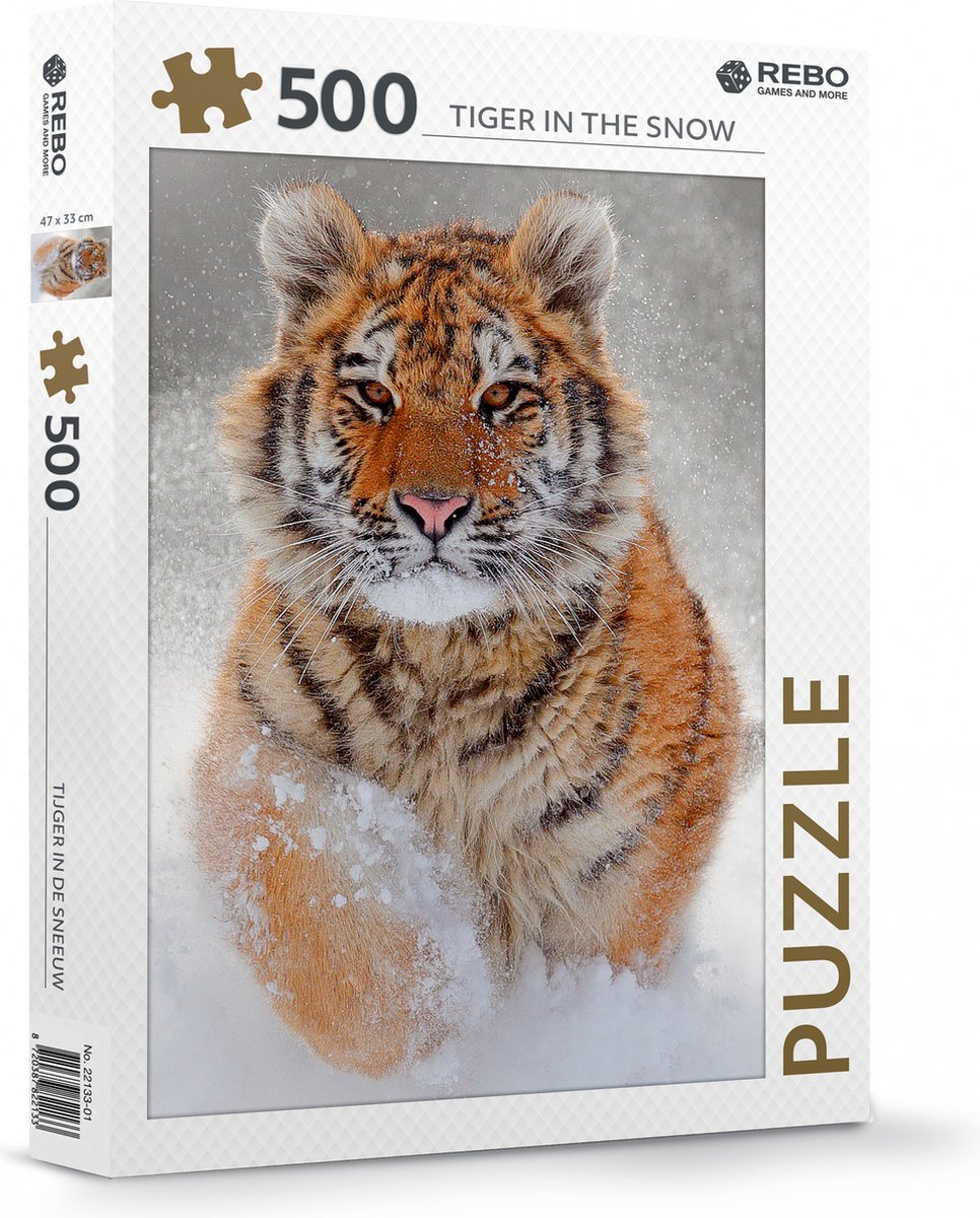 Rebo productions puzzle tigre dans la neige 500 pièces