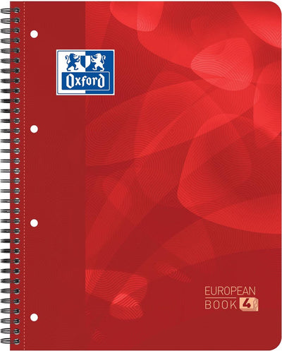 Carnet de projets scolaires Oxford -a4+ - diamant 5mm - 4 trous - 120 pages - rouge