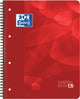 Carnet de projets scolaires Oxford -a4+ - diamant 5mm - 4 trous - 120 pages - rouge