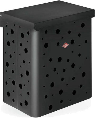 Wesco panier à linge duo 1 avec insert | 64 litres | boîte à linge duo (2x32 litres) | métal - graphite mat | panier de lavage