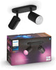Spot en saillie Philips hue fugato - lumière blanche et colorée - 2 spots - noir