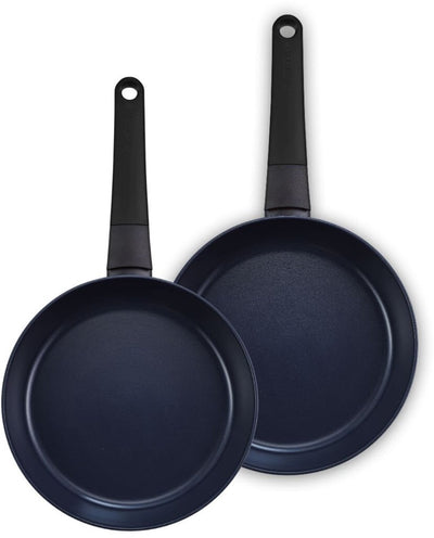 Brabantia Vanta set de poêles 2 pièces ø 24 28cm - 100% sans PFAS - revêtement antiadhésif en céramique renforcé de titane - set de poêles à induction - noir