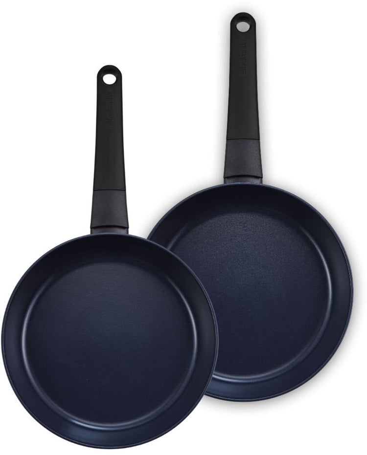 Brabantia Vanta set de poêles 2 pièces ø 24 28cm - 100% sans PFAS - revêtement antiadhésif en céramique renforcé de titane - set de poêles à induction - noir