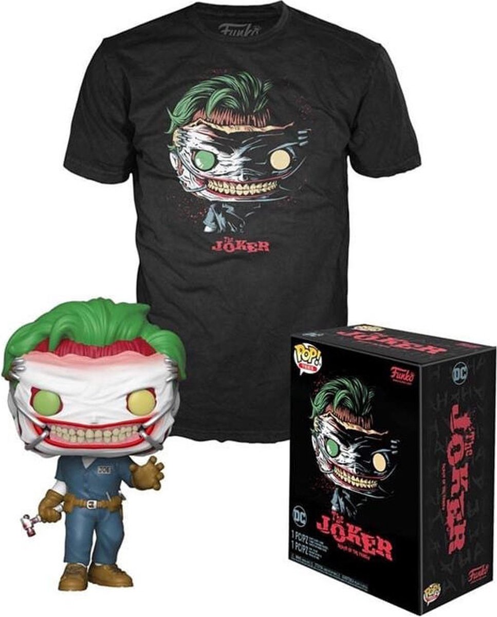 Funko-pop ! dc comics : ensemble figurine et tee-shirt - le joker exclusif taille m