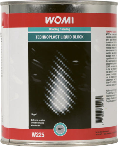 Bloc liquide Womi w225 technoplast – gris – joint en caoutchouc nitrile – résistant à l'huile – application au pinceau