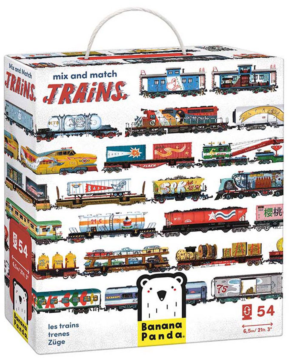 Panda banane - trains à mélanger et assortir - 54 pcs.