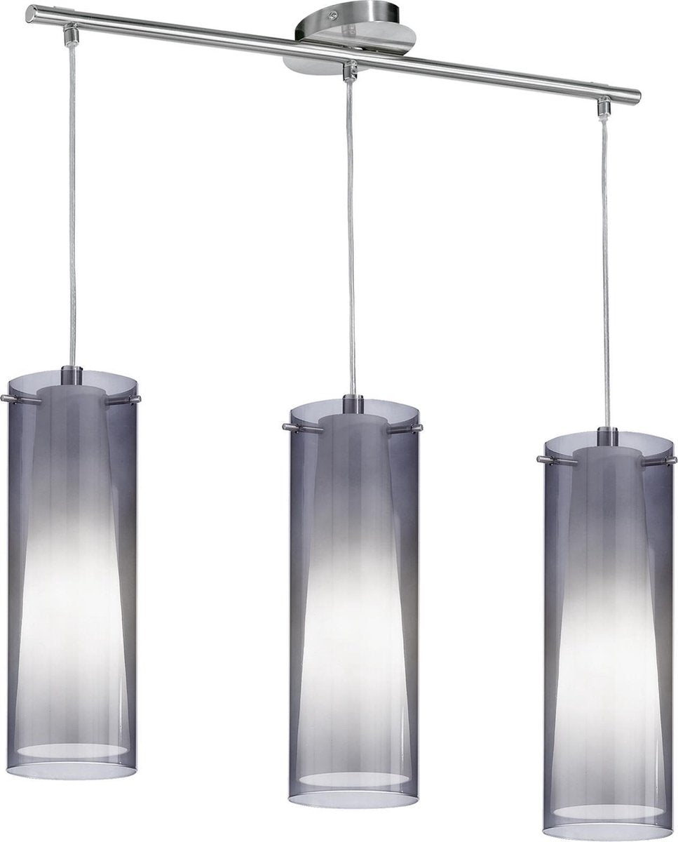 Lampe à suspension Eglo pinto nero - 3 lumières - nickel-mat - noir-transparent, blanc